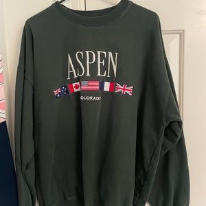 brandy melville green aspen crewneck